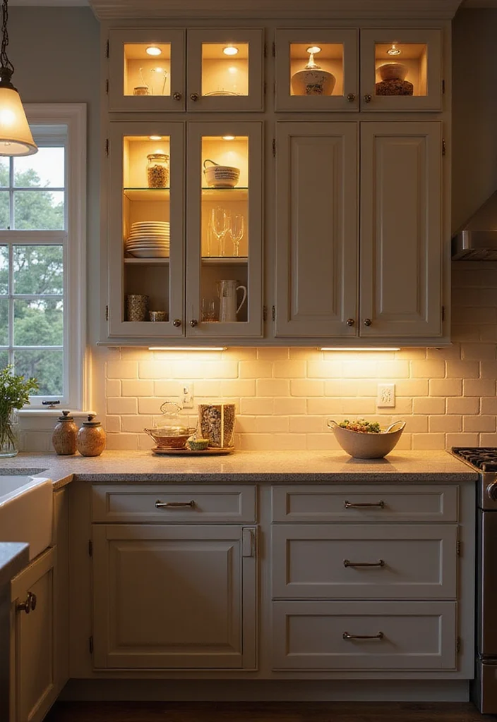 12 Tall Kitchen Cabinets Ideas for Maximum Vertical Storage - 10. Integrated Lighting in Cabinets 1