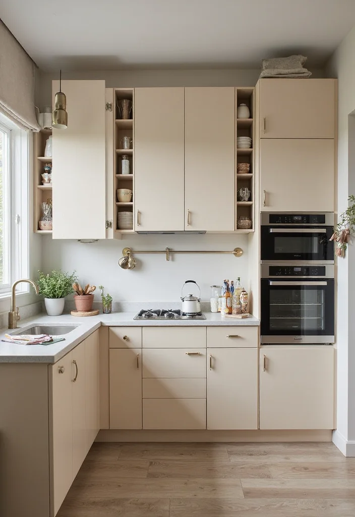 12 Tall Kitchen Cabinets Ideas for Maximum Vertical Storage - 11. Multi-Functional Cabinetry 1