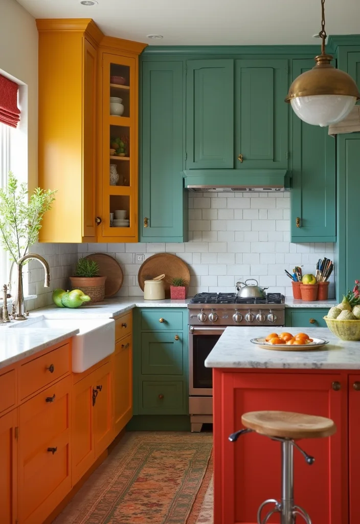 12 Tall Kitchen Cabinets Ideas for Maximum Vertical Storage - 12. Custom Color Choices 1
