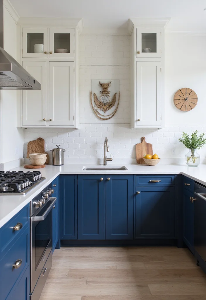 12 Tall Kitchen Cabinets Ideas for Maximum Vertical Storage - 4. Two-Tone Cabinetry 1