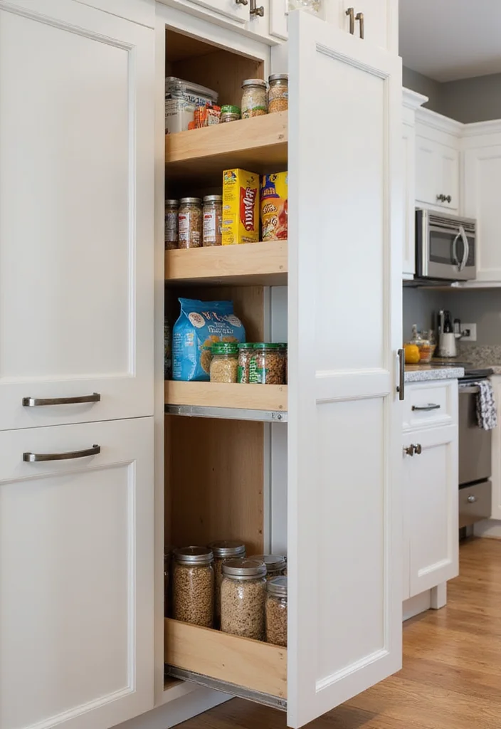 12 Tall Kitchen Cabinets Ideas for Maximum Vertical Storage - 5. Built-In Pantry Cabinet 1