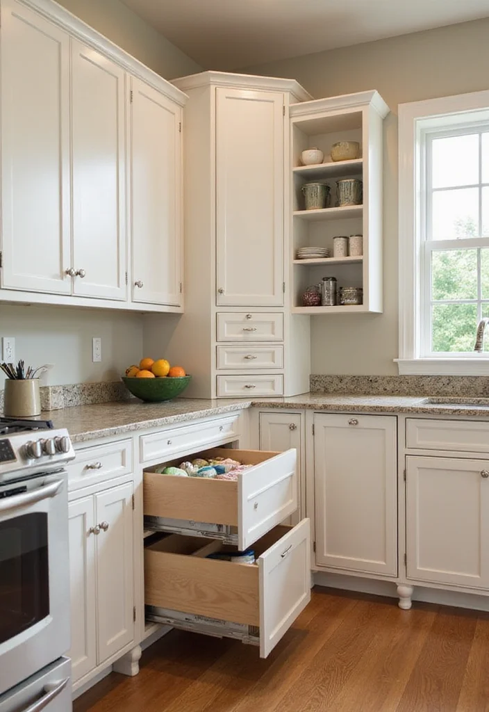 12 Tall Kitchen Cabinets Ideas for Maximum Vertical Storage - 9. Functional Corner Cabinets 1
