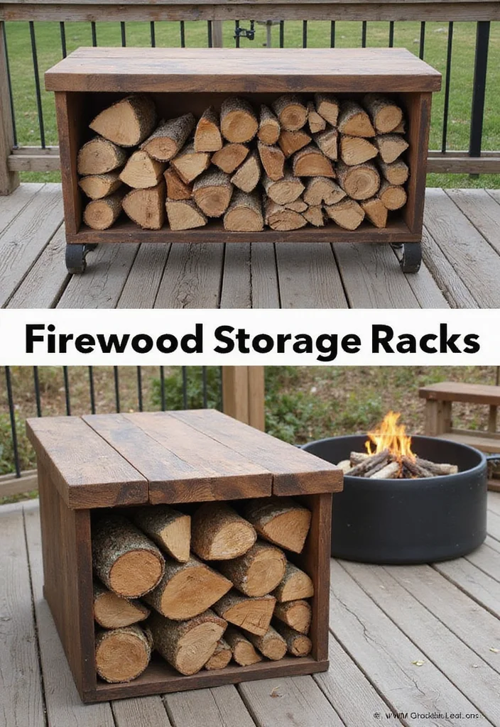 14 Backyard Deck Ideas for Functional Relaxed Outdoor Use - 12. Firewood Storage 1