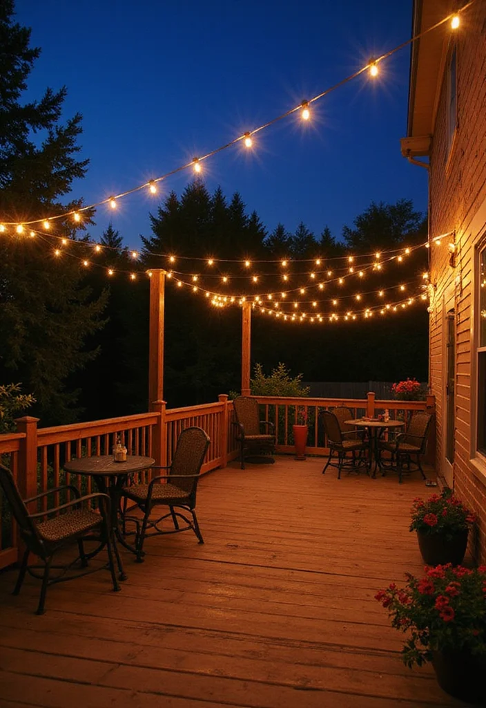 14 Backyard Deck Ideas for Functional Relaxed Outdoor Use - 7. Sustainable Lighting Options 1