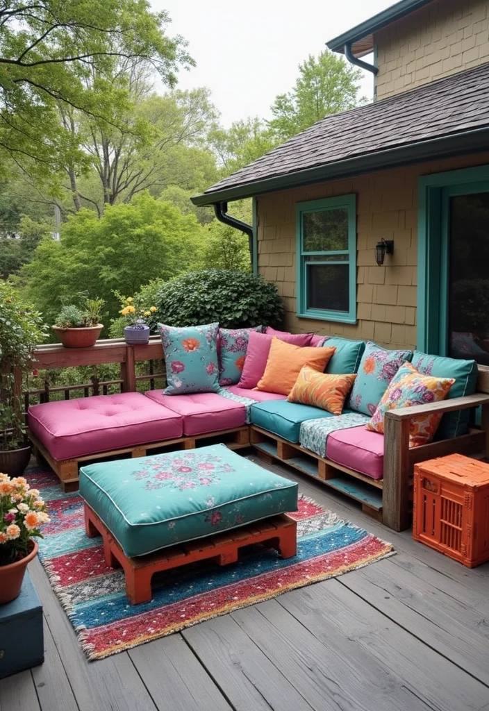 14 Backyard Deck Ideas for Functional Relaxed Outdoor Use - 8. Garden Furniture from Upcycled Materials 1