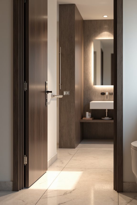 ada bathroom door opening requirements