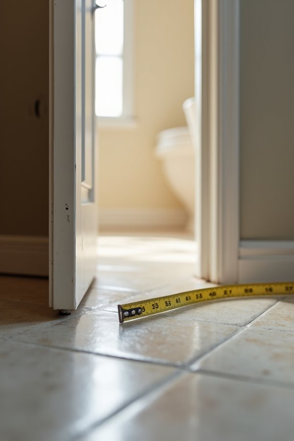 bathroom door opening measurements accurately