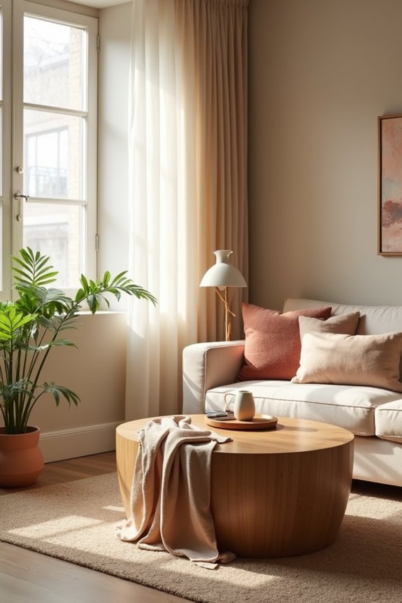 bright light calm colors cozy textures