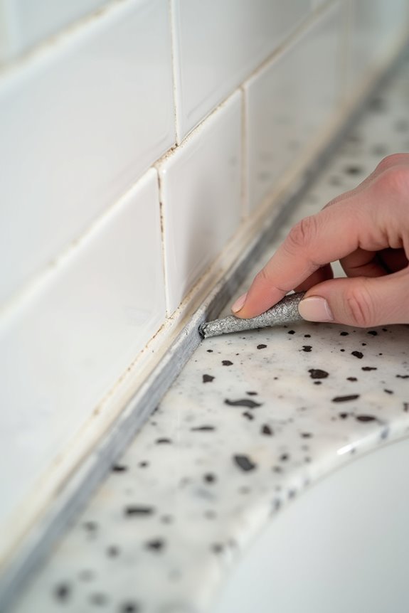 clean dry alcohol prepped caulking