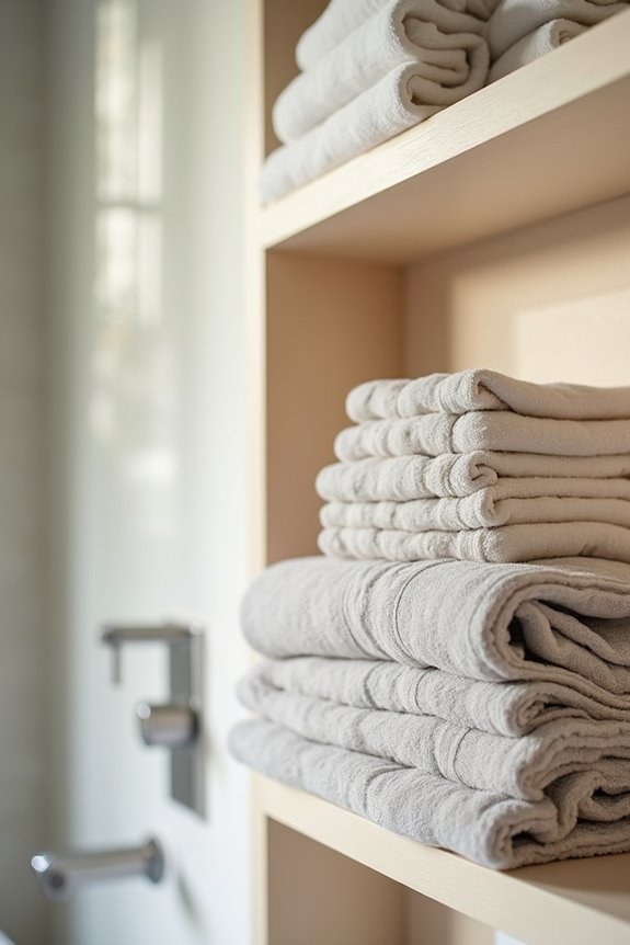 folding towels alternating shelves coordinated palette