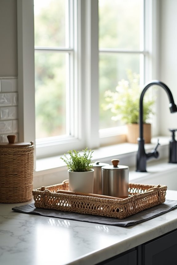 grouping trays organize counters beautifully