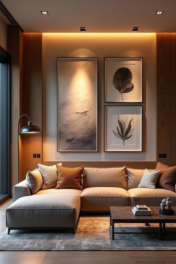 layered lighting for wall display