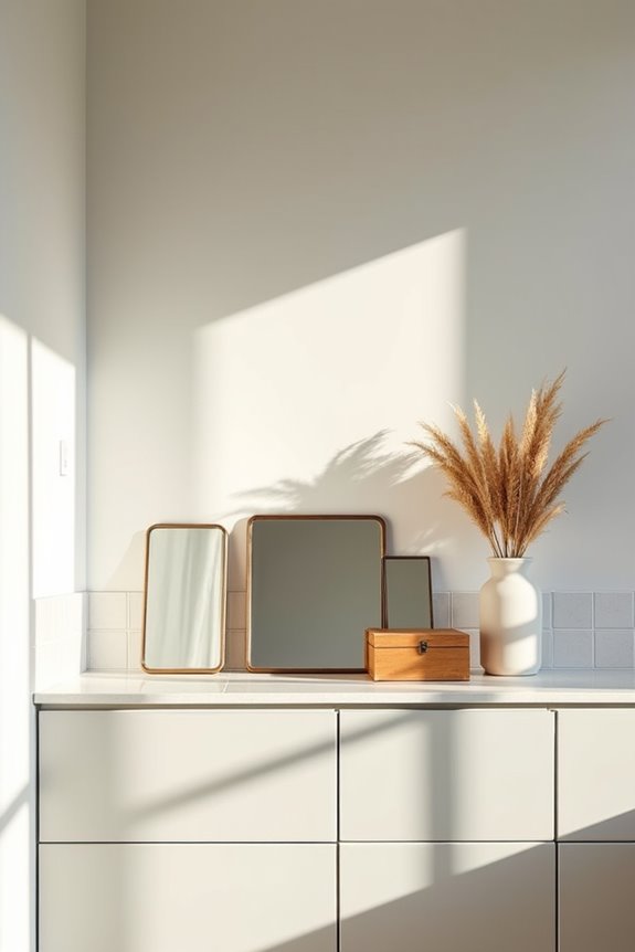 5 Ways to Decorate Above Your Kitchen Cabinets 4 mirrors storage breathing room