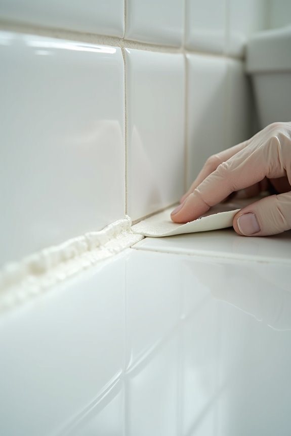 remove old caulk thoroughly dry
