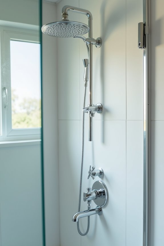 shower controls and heights dictated
