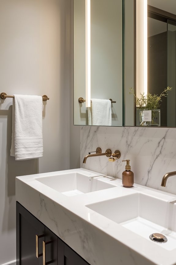 thoughtful placement creates cohesive bathroom