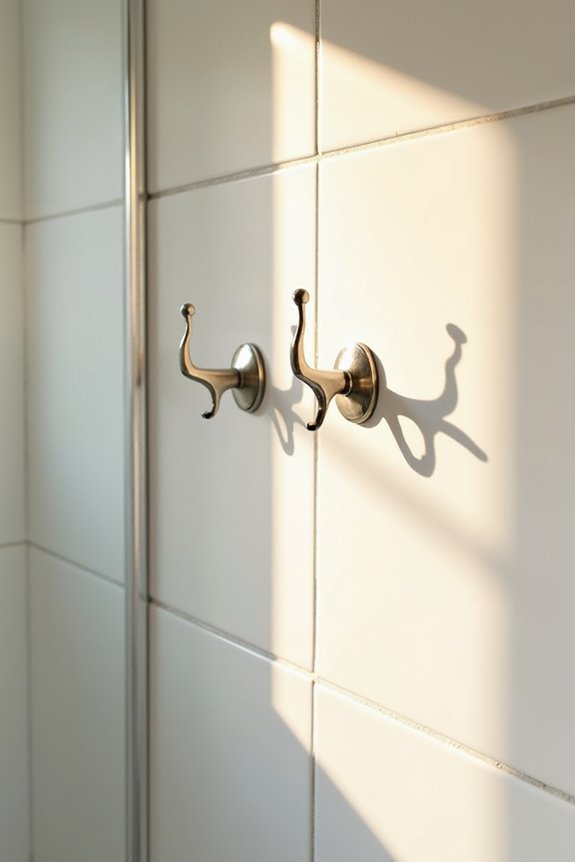towel hooks at eye level